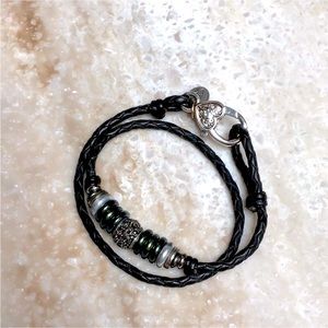 😍Lizzy James Braided Leather Charm Bracelet😍NWOT